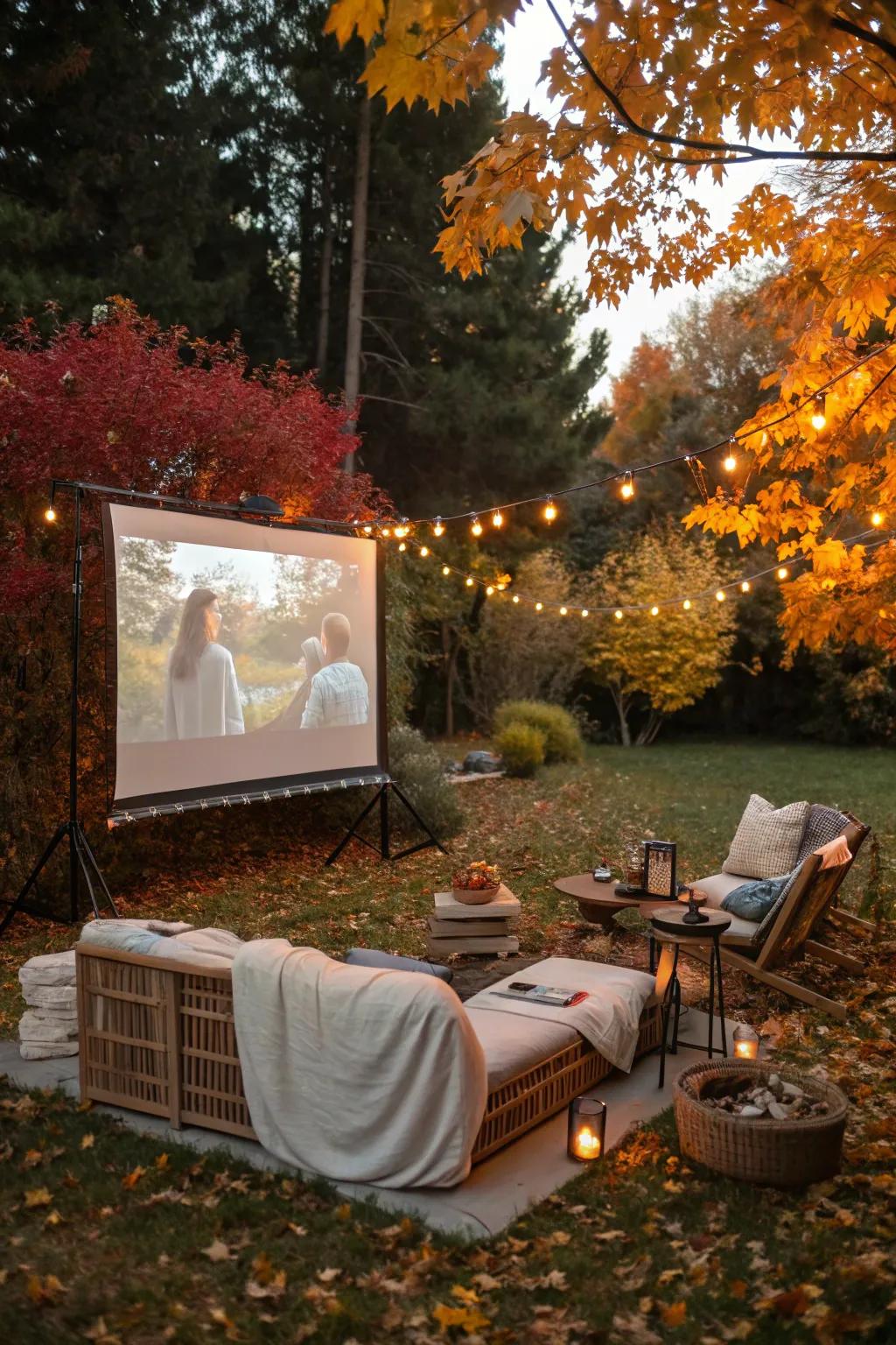 Savor an open-air movie night under the autumn sky.
