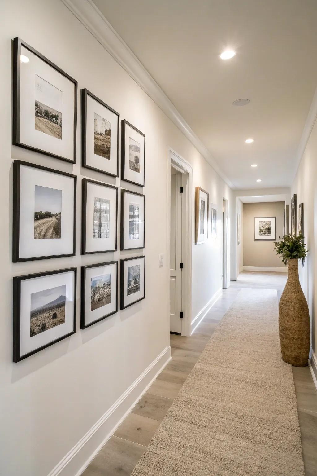 Minimalism creates a striking and spacious hallway style.