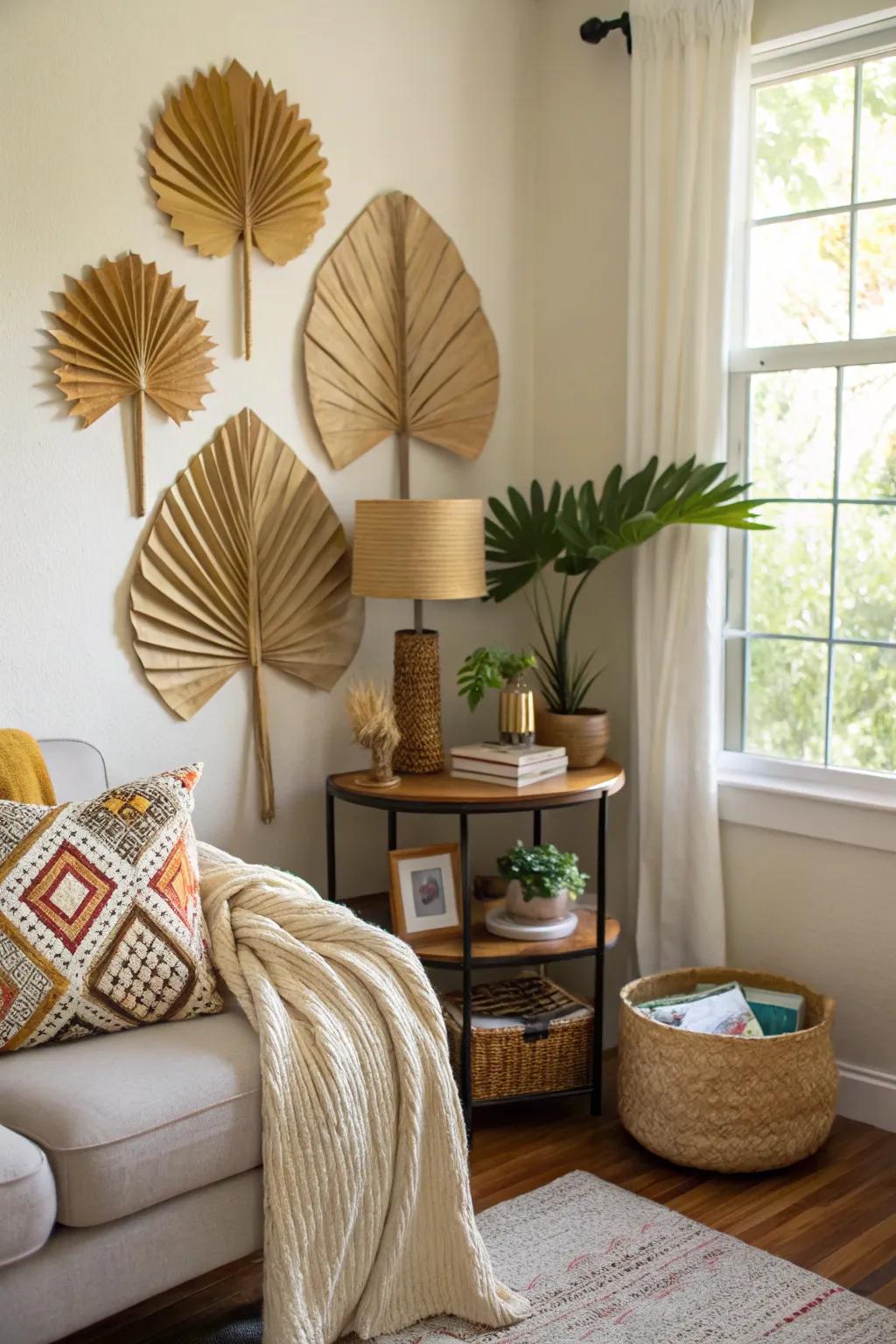 Palm leaf crafts offer a personal, handcrafted touch.