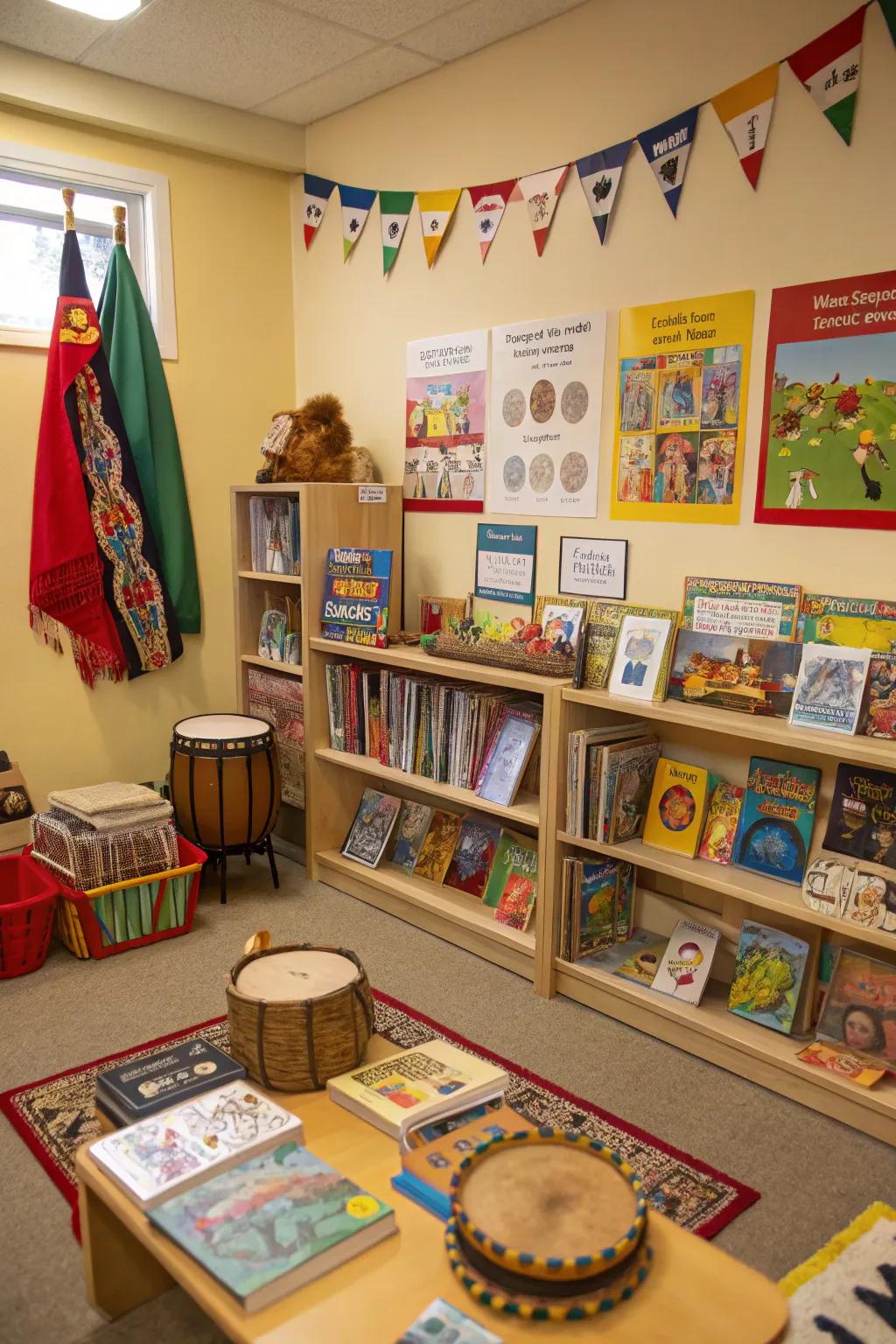 Cultural corners promote learning and inclusivity through diversity.