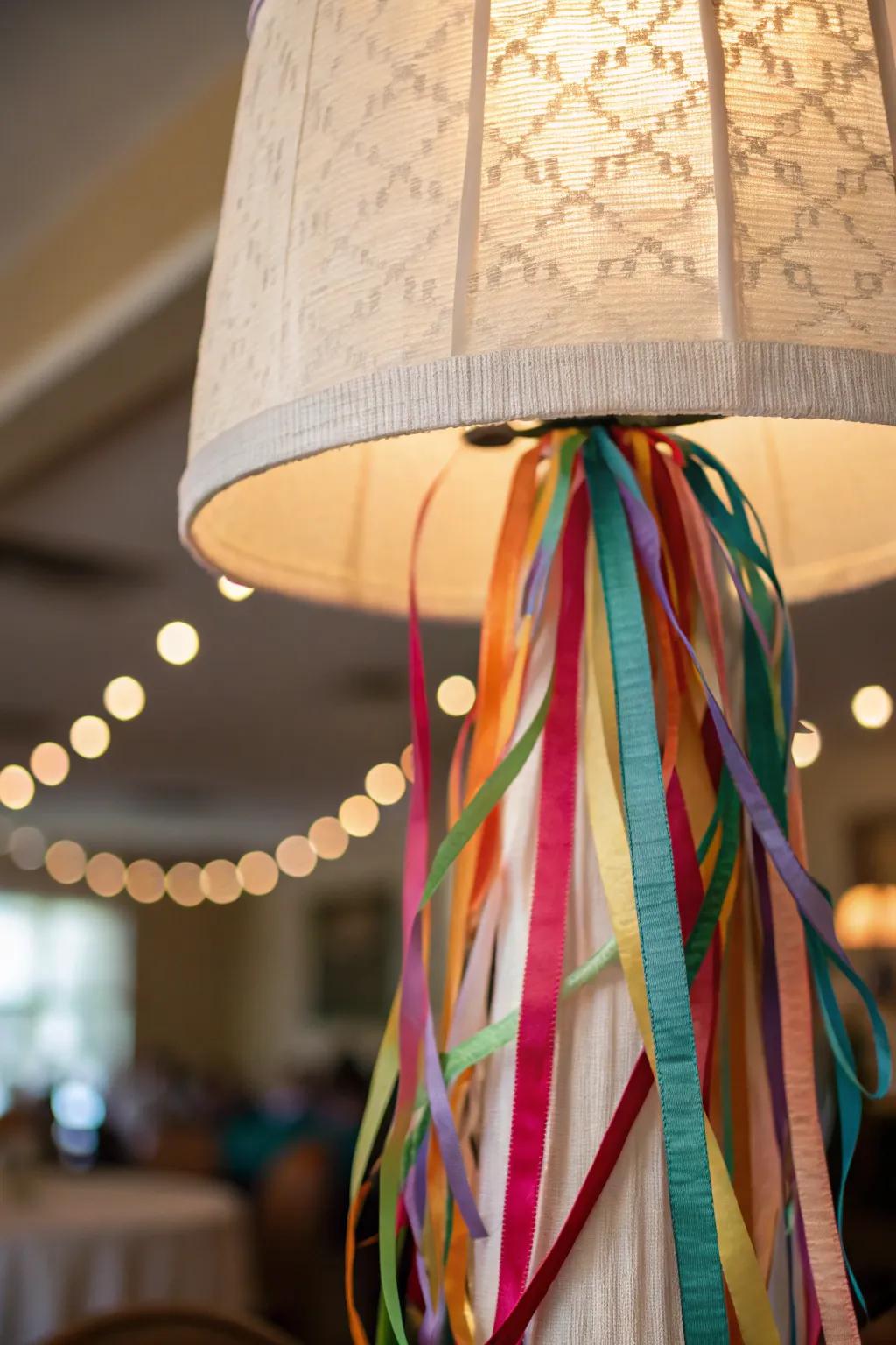 Brighten your space using a paper strip lampshade.