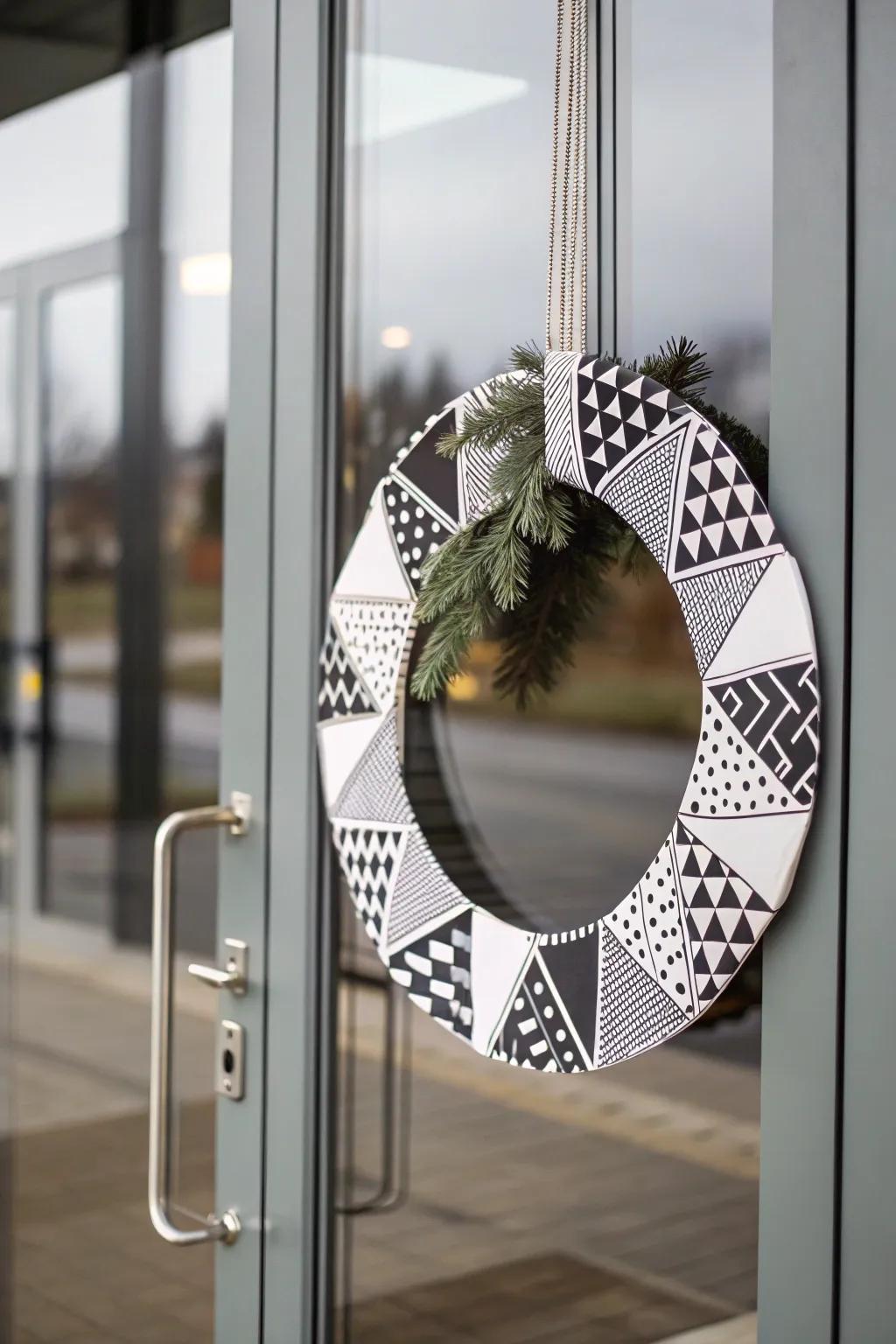 Geometric forms convey a contemporary and artistic alteration to seasonal garlands.