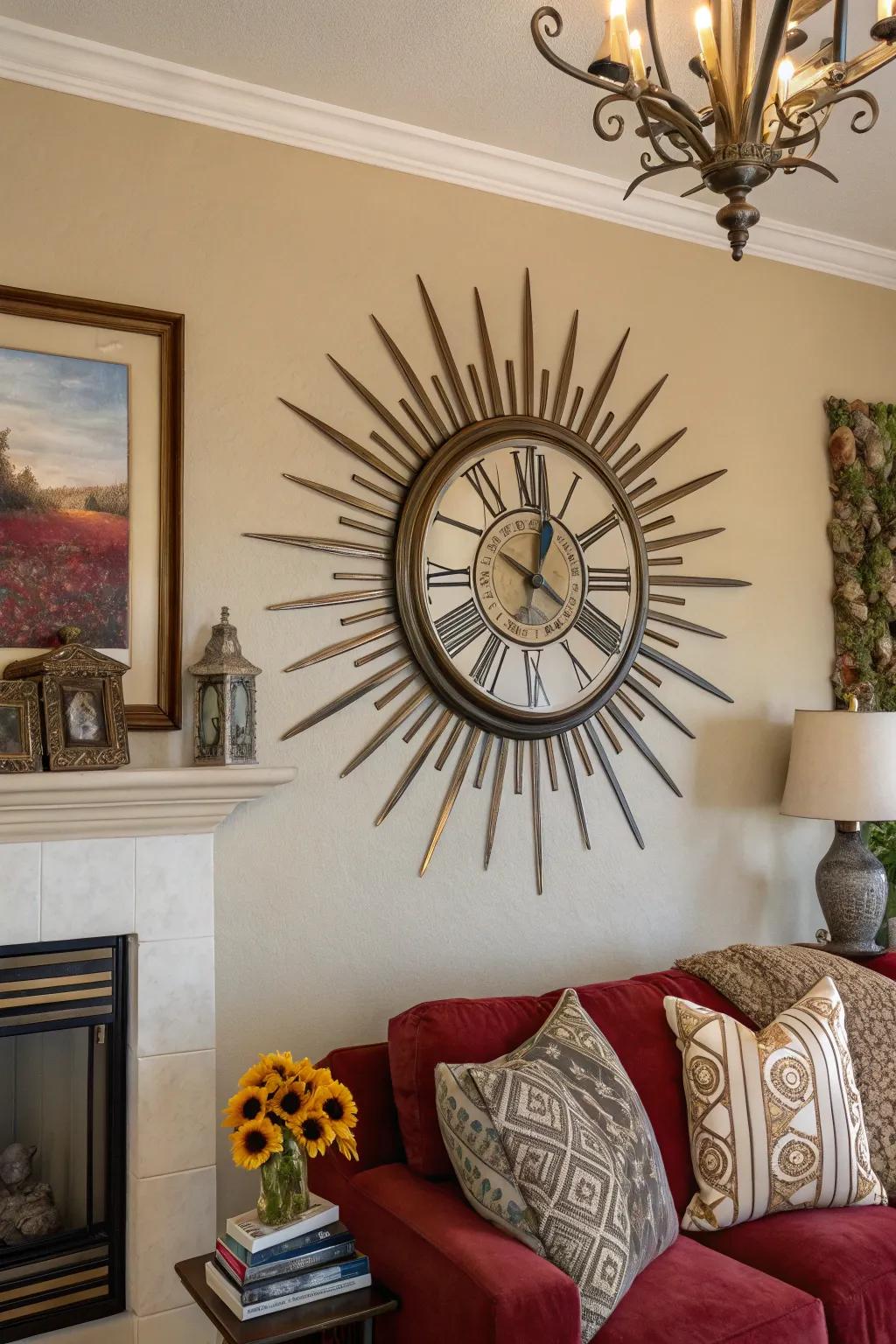 Sunburst chronometers are ageless art deco elements that stand out.