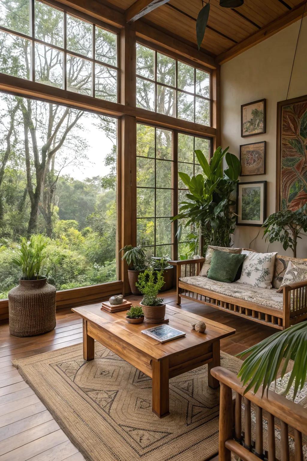 A natural space that mirrors the natural beauty outside.