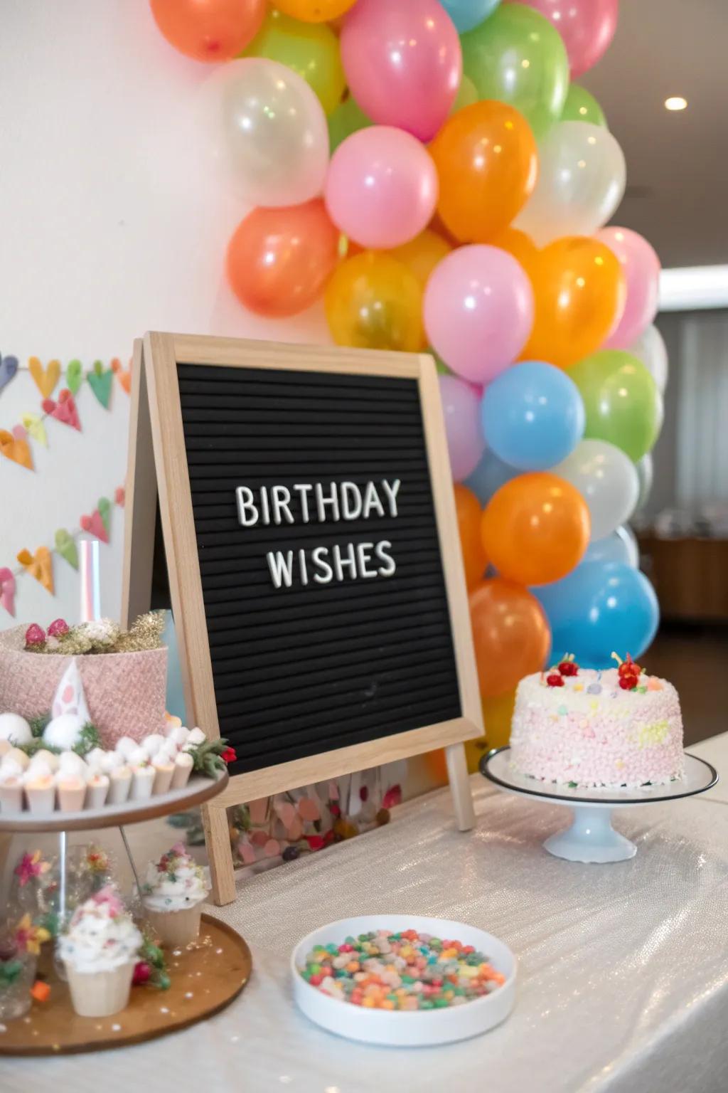 Celebrate birthdays with heartfelt wishes on your display board.