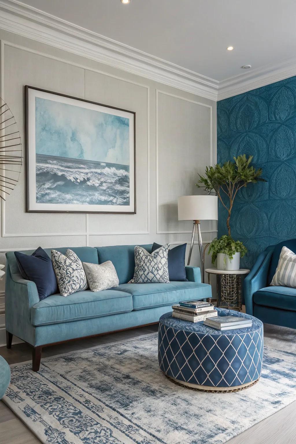Make a statement using a bold single-color backdrop.