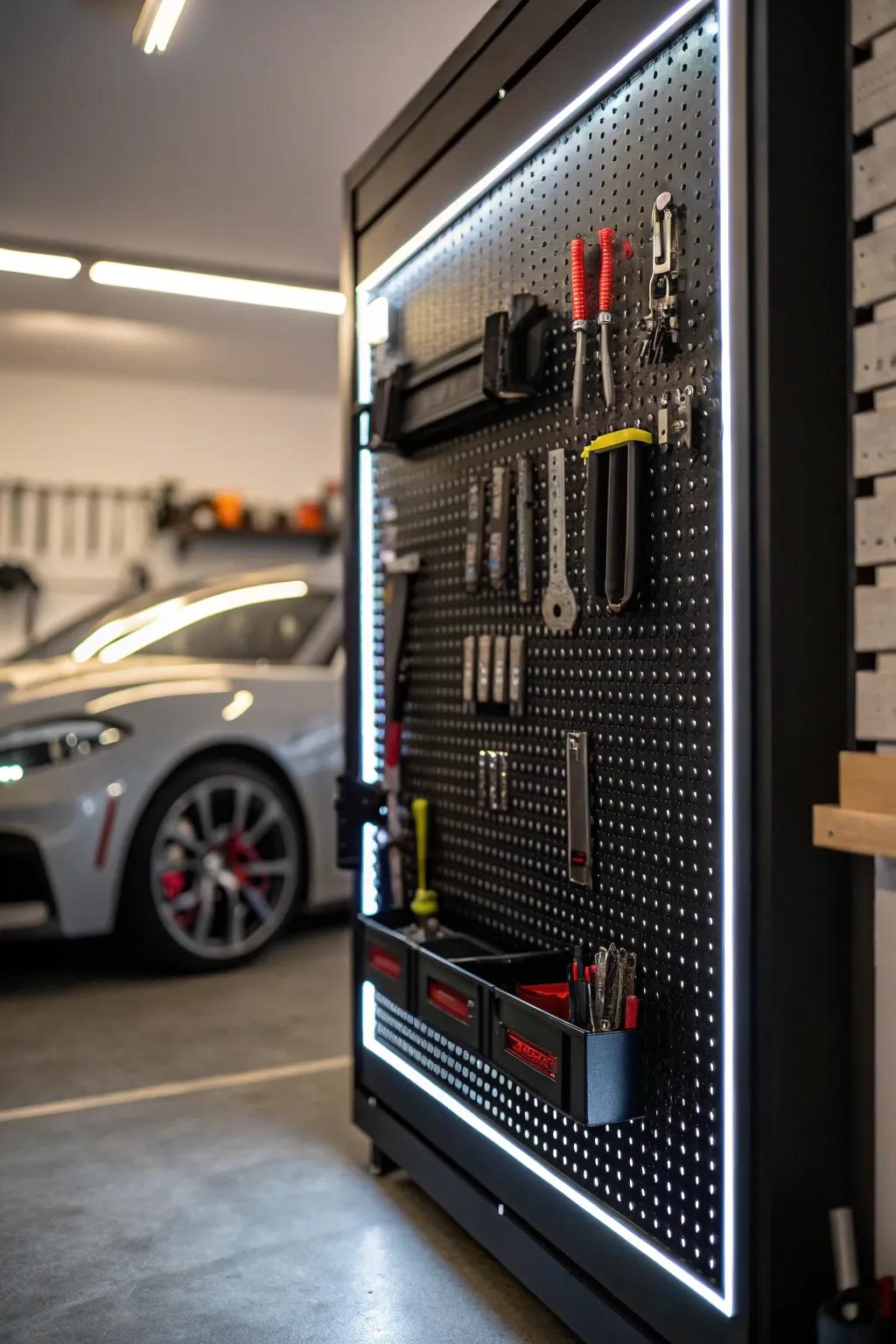 Enhance your workspace with a modern touch of elegance: LED-enhanced display board system.