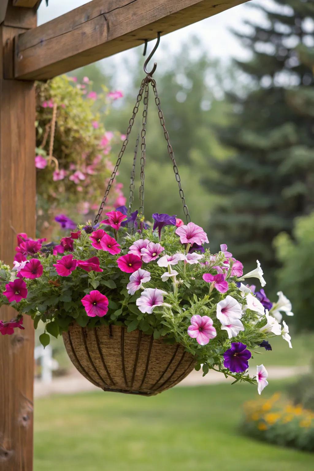 Fairyfan's delicate blossoms enrich the boldness of petunias.