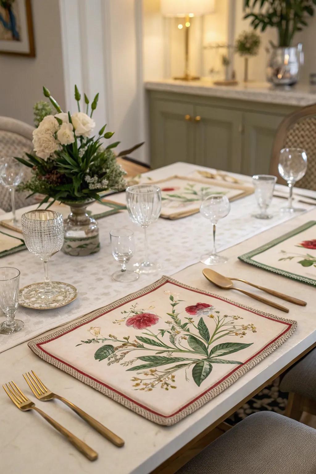 Classic plant prints bring timeless beauty to your table.