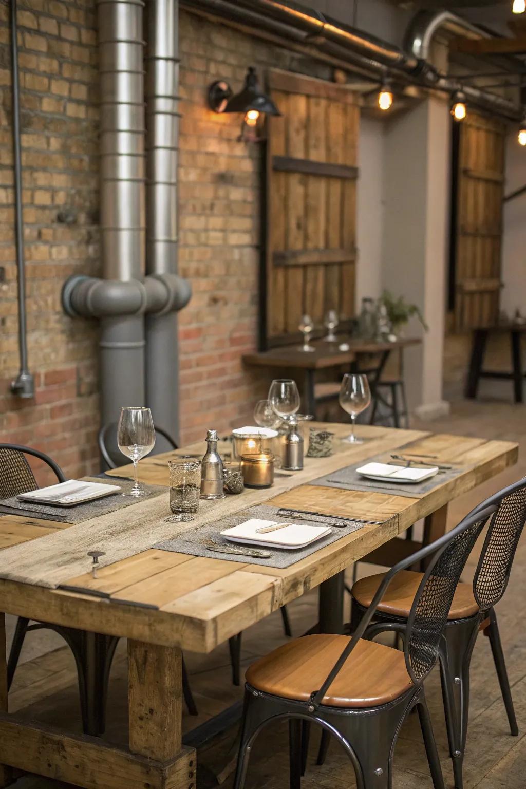 Add a modern edge through industrial chic.