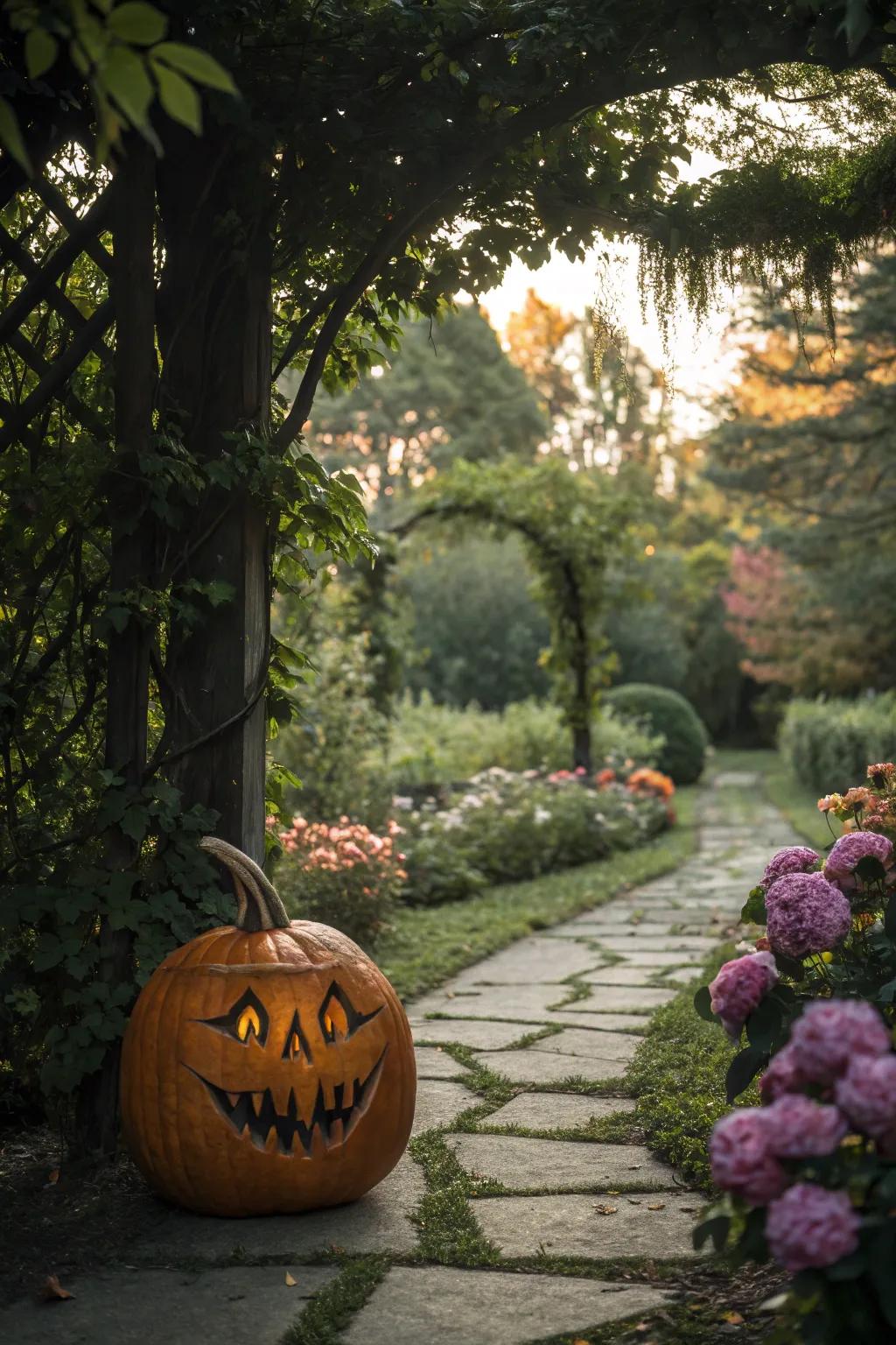 Mystical creature pumpkin bringing fantasy to life.