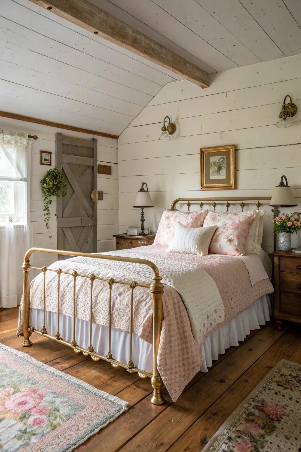Vintage brass conveys timeless charm.