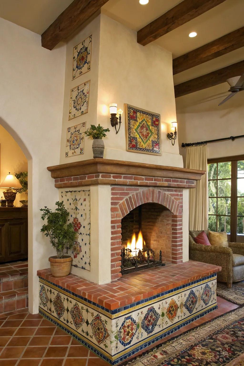 Mediterranean flair adds warmth and charm to your fireplace.