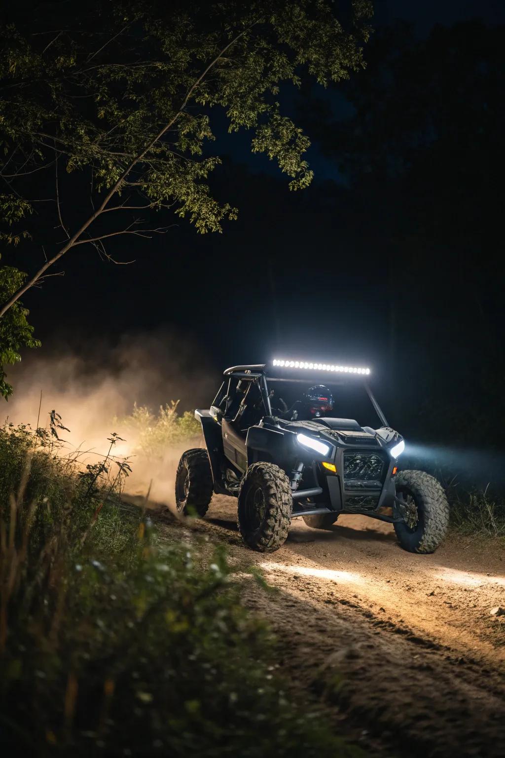 Diode bars guarantee visibility and safety for off-road adventures.