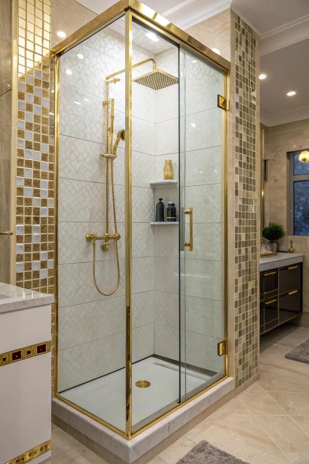 Gold accents add luxury that gives warmth.