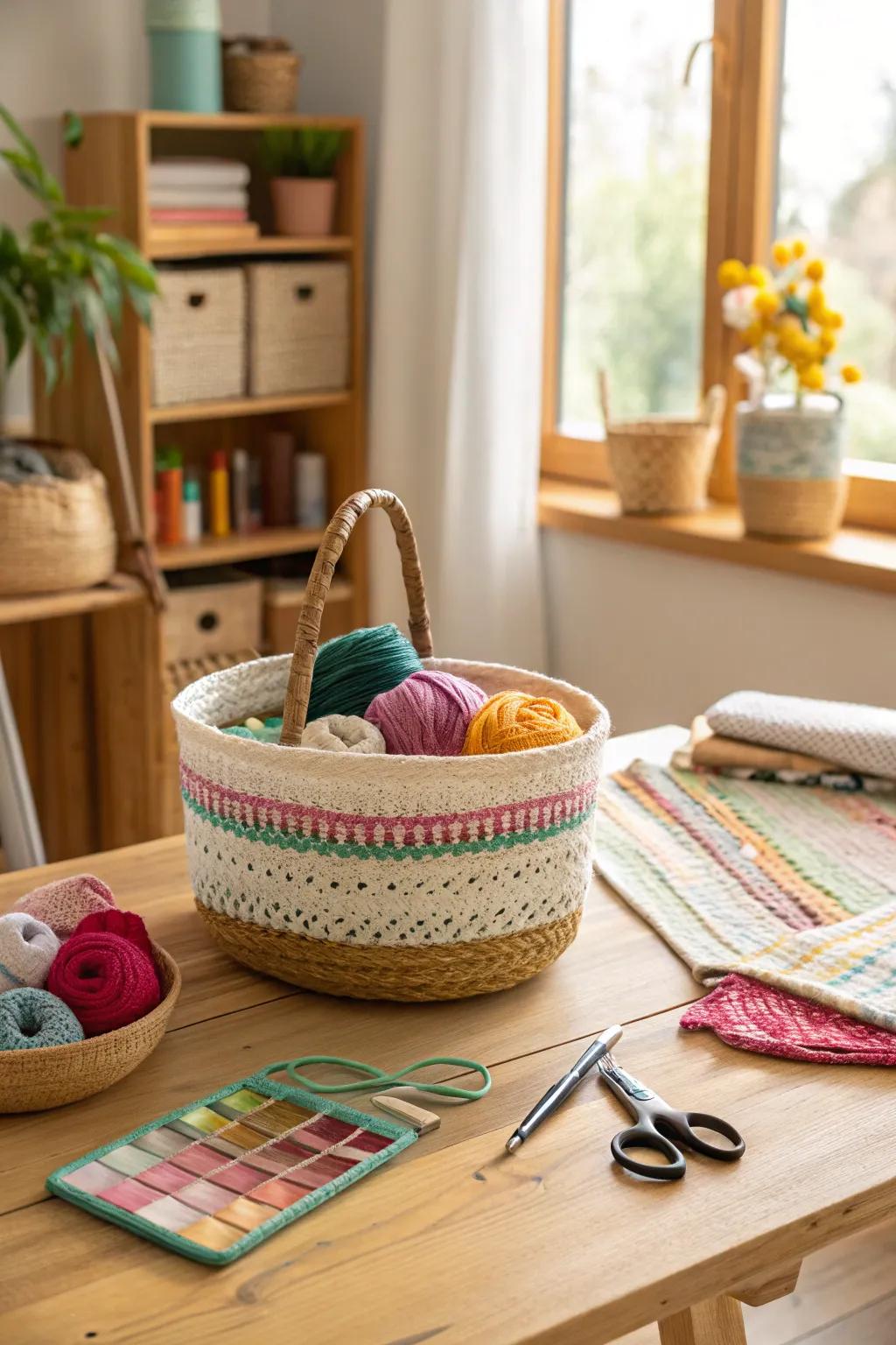 Containers for temporary storage help keep things you’re working on from cluttering your space.