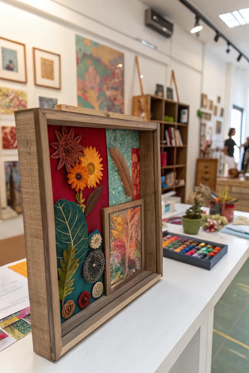 Unleash your ingenuity through an artisanal shadow box masterpiece.