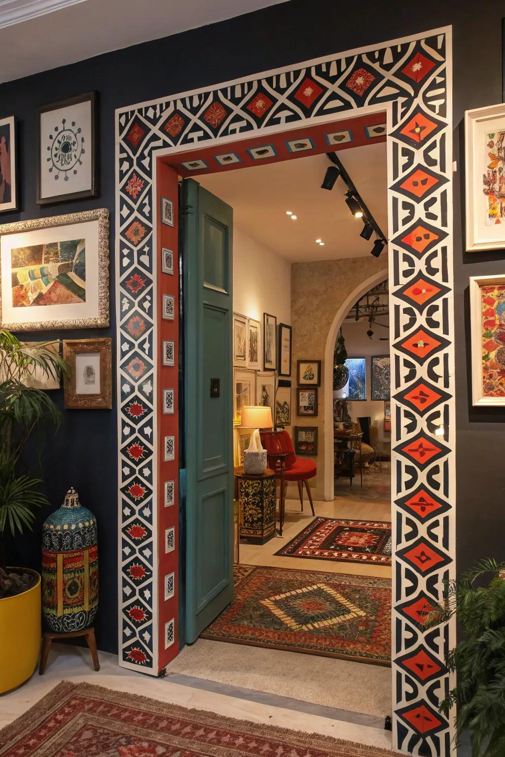 Daring patterned trim making a statement.