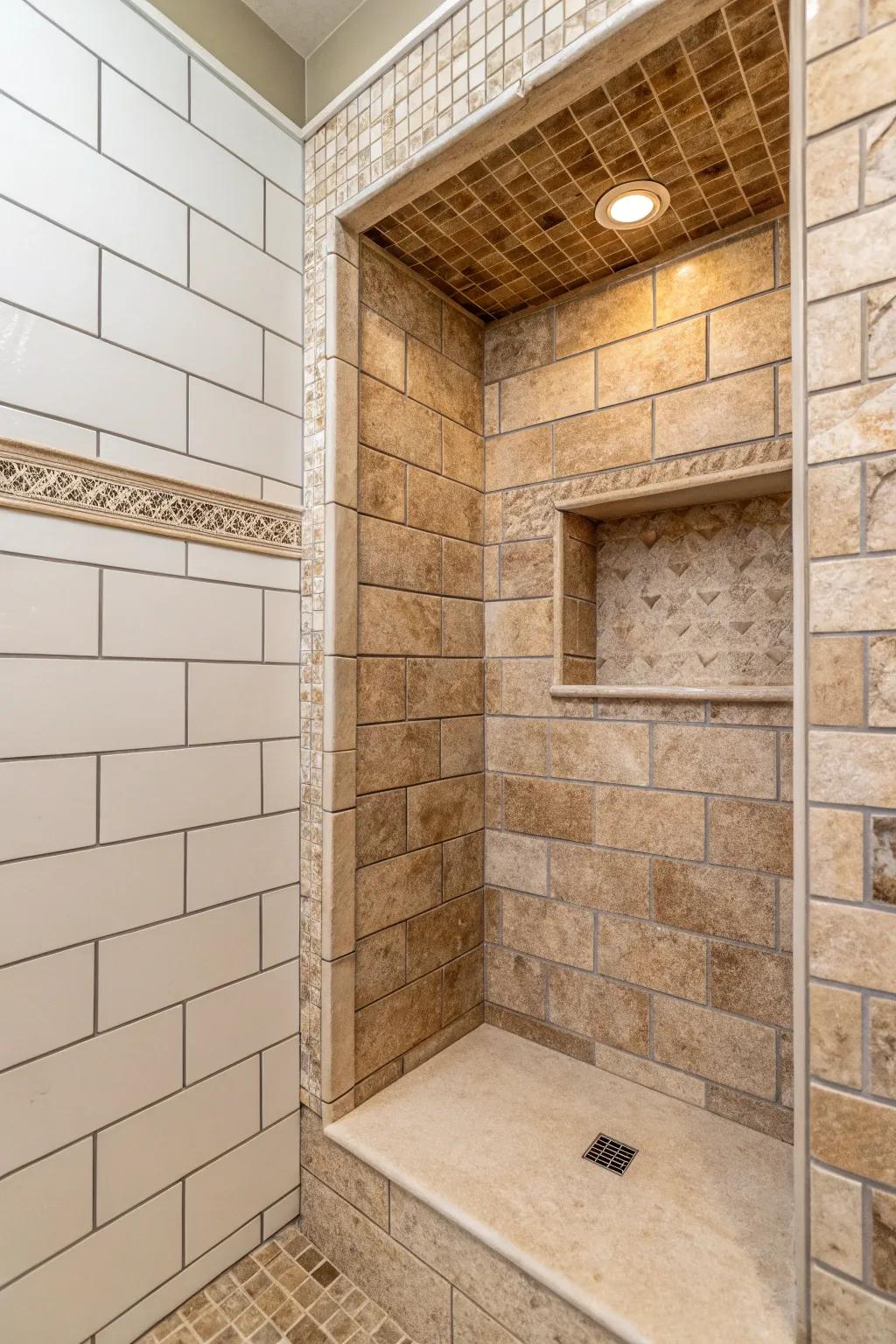 A serene niche incorporating organic mineral textures.