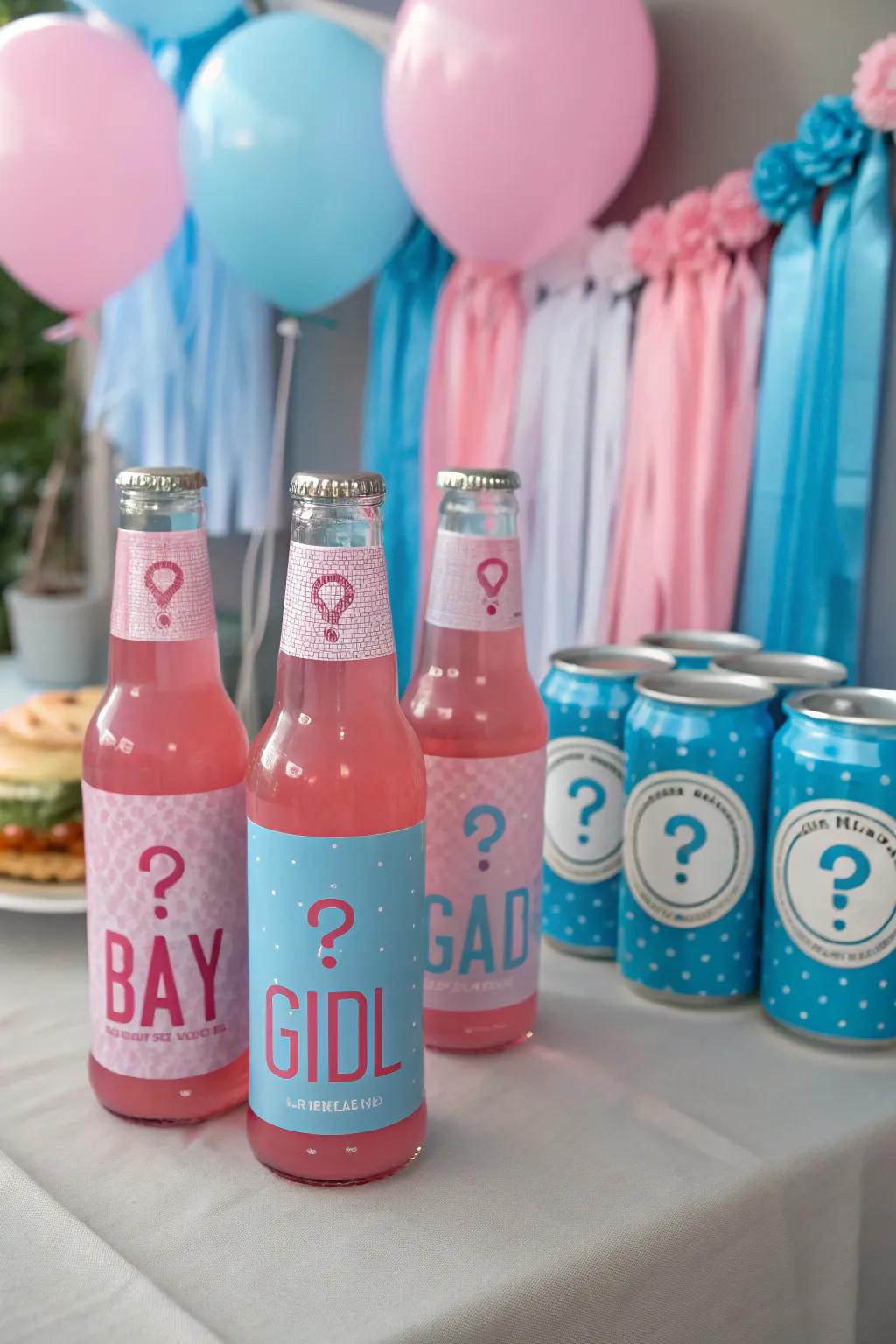 Themed beverage labels append a playful and consistent attribute to your drink selection.