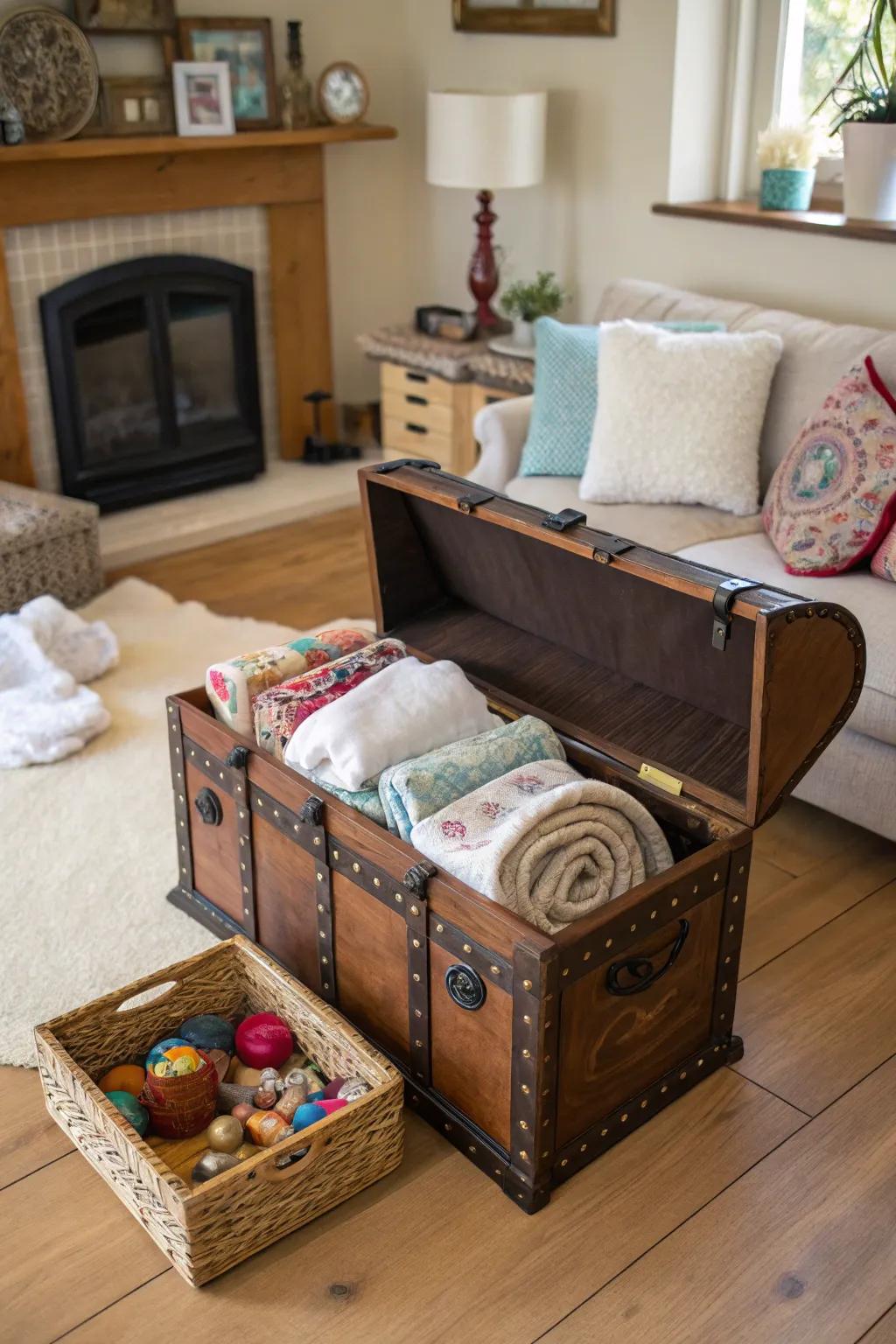Useful storage meets style with a practical keepsake box.