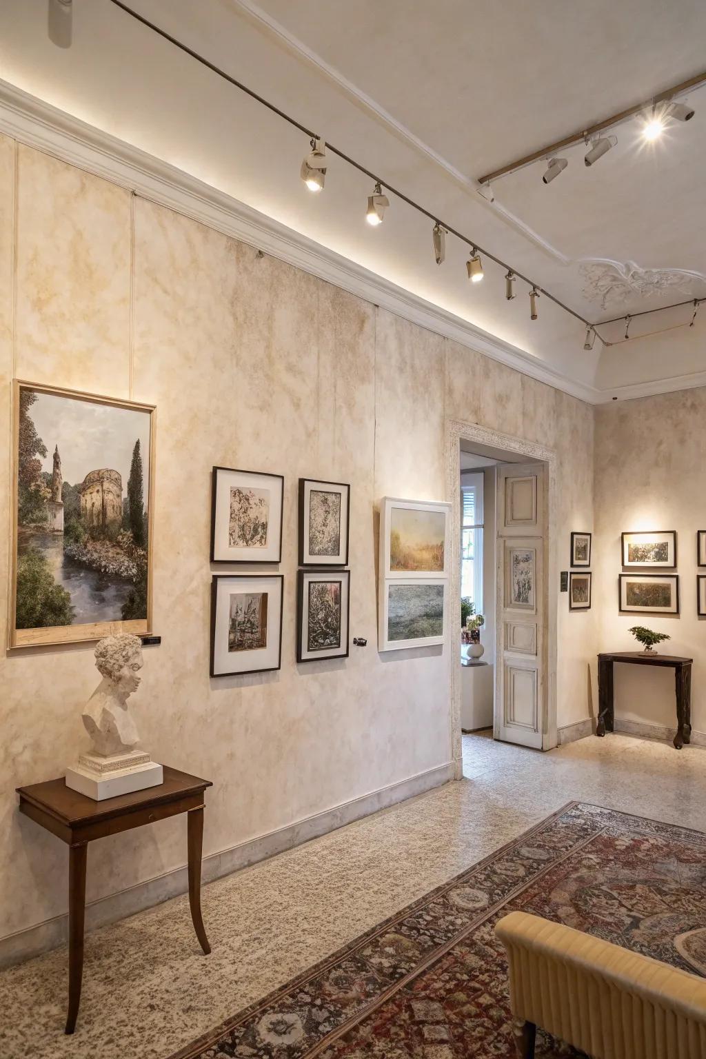 Highlight your art collection with the perfect Plaster of Venice Set backdrop.