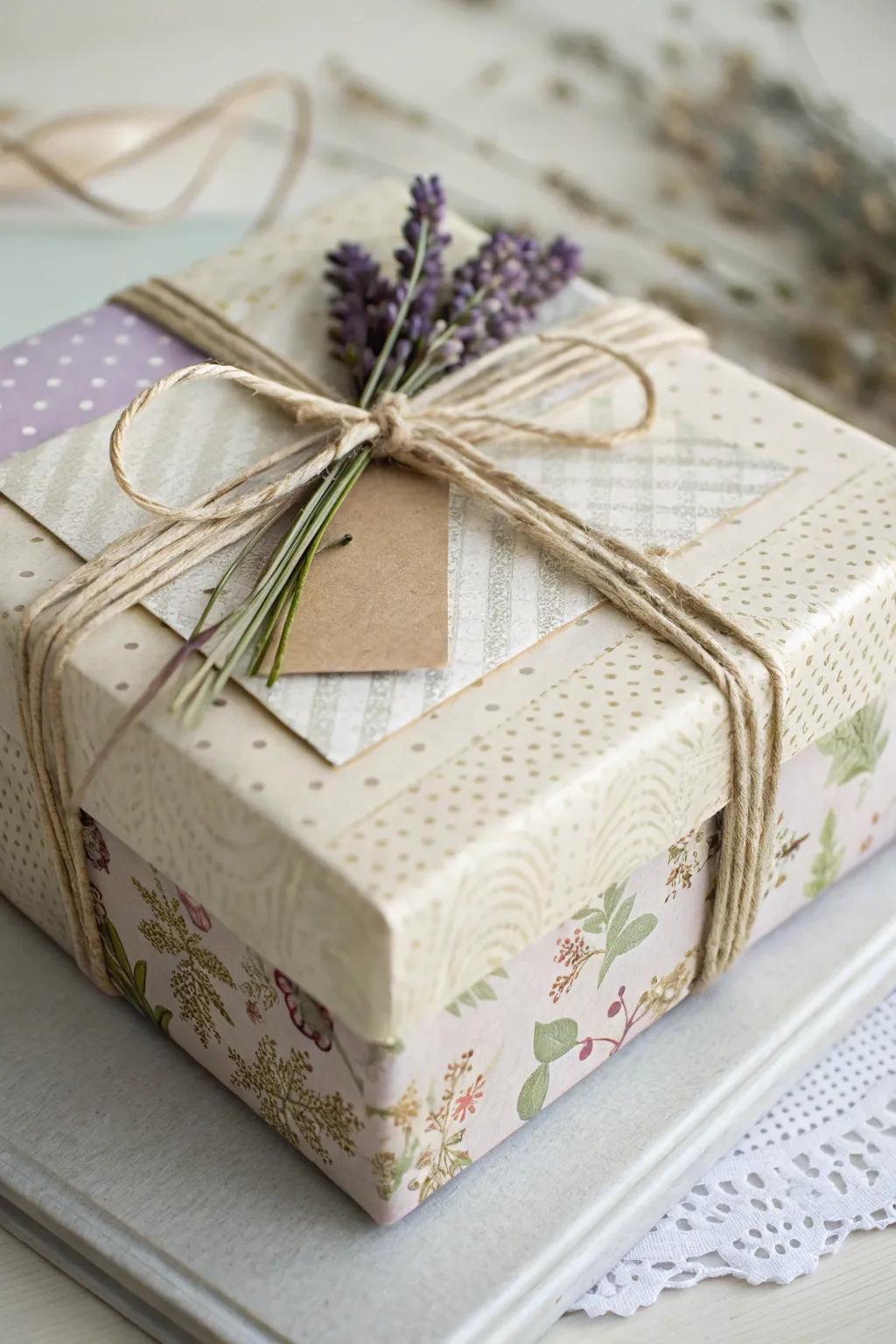 Take your gift-giving up a level with vintage style layered paper wraps. Where simplicity meets beauty.