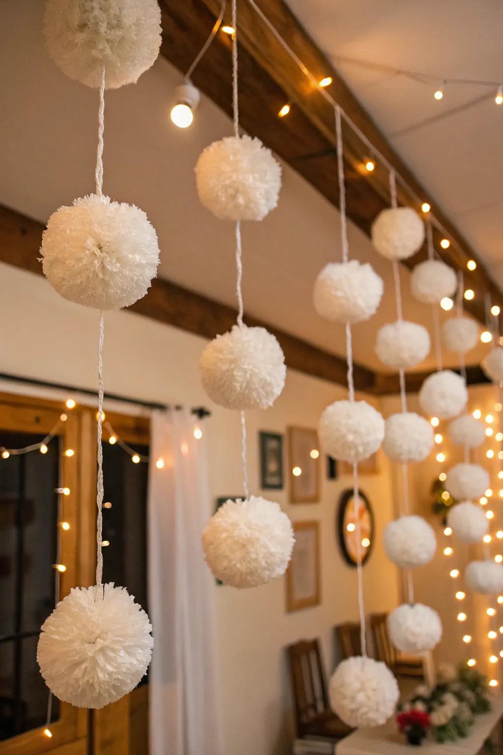 Fluff ball swags bring a playful accent to your design.