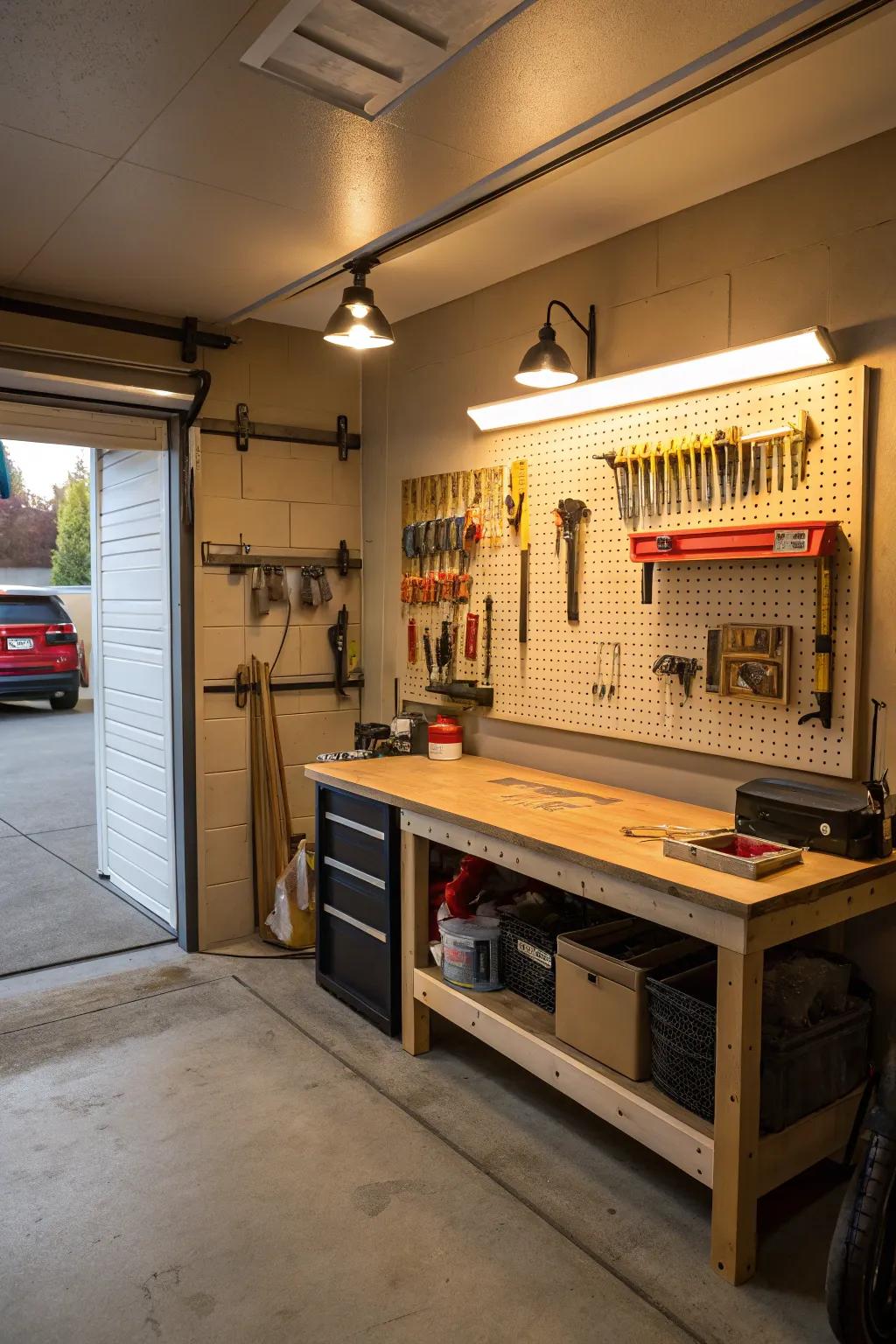Construct a specialized workshop corner to ignite your inventiveness and simplify project execution.