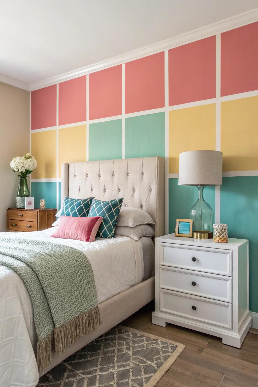 Accent blocking brings a bold touch to any space.