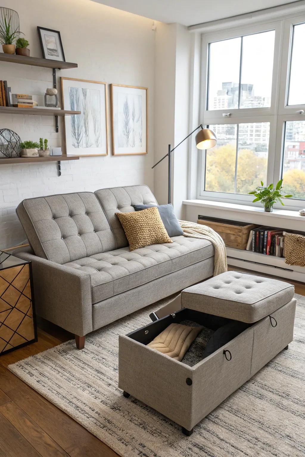 Pick furniture that does double duty to fully maximize your studio apartment.