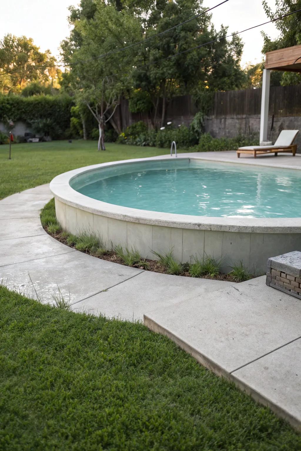 Concrete foundations provide a firm base for your pool.