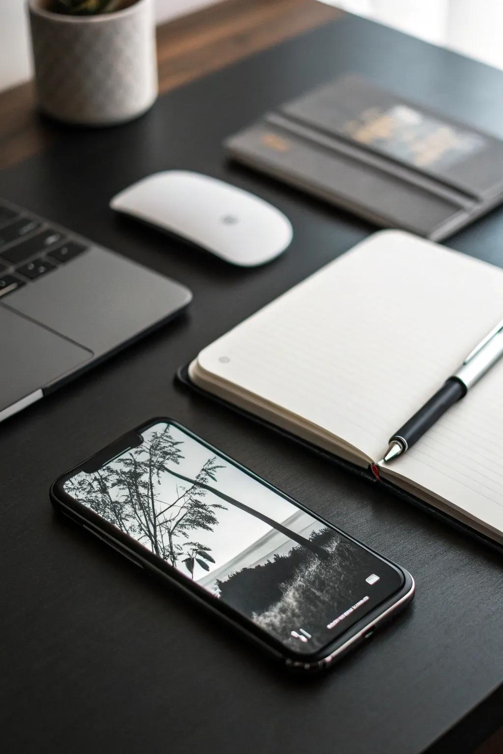 Create a minimalist and elegant look using a single-color home screen.