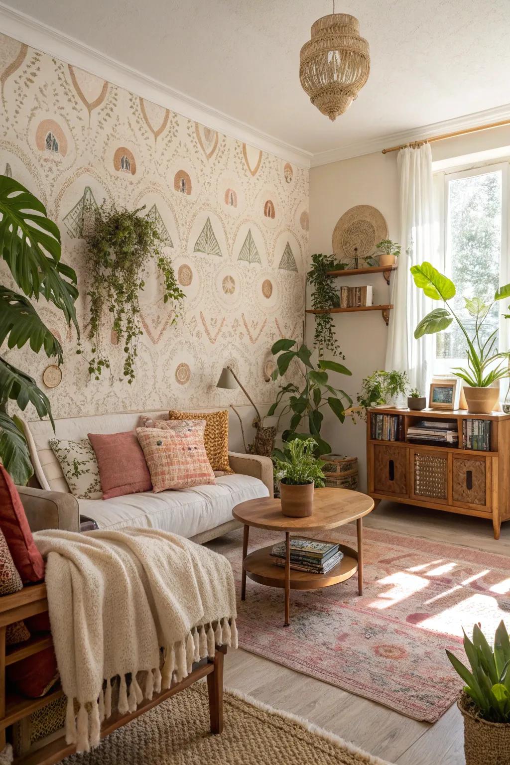 Embrace the spirit of bohemian charm with these comforting wallpapers.