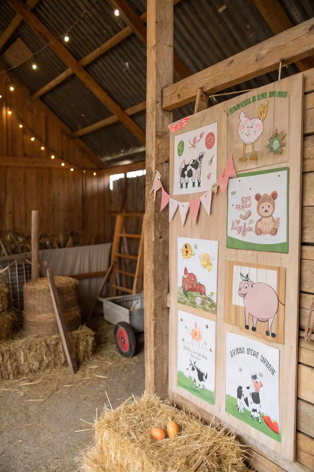 A delightful rural homestead scene featuring pleasant rural animals.
