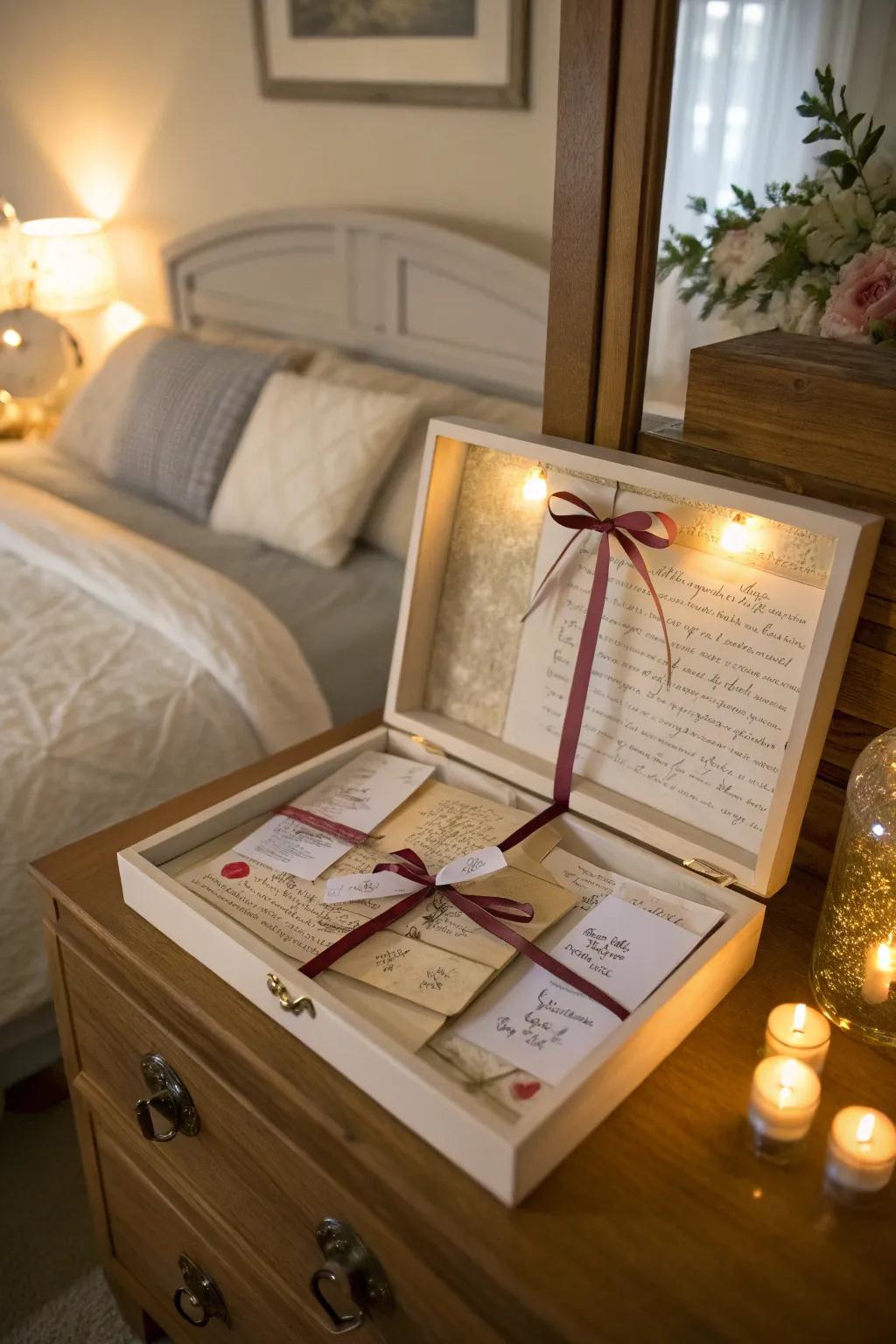 Keep your written expressions of love in a classic display.