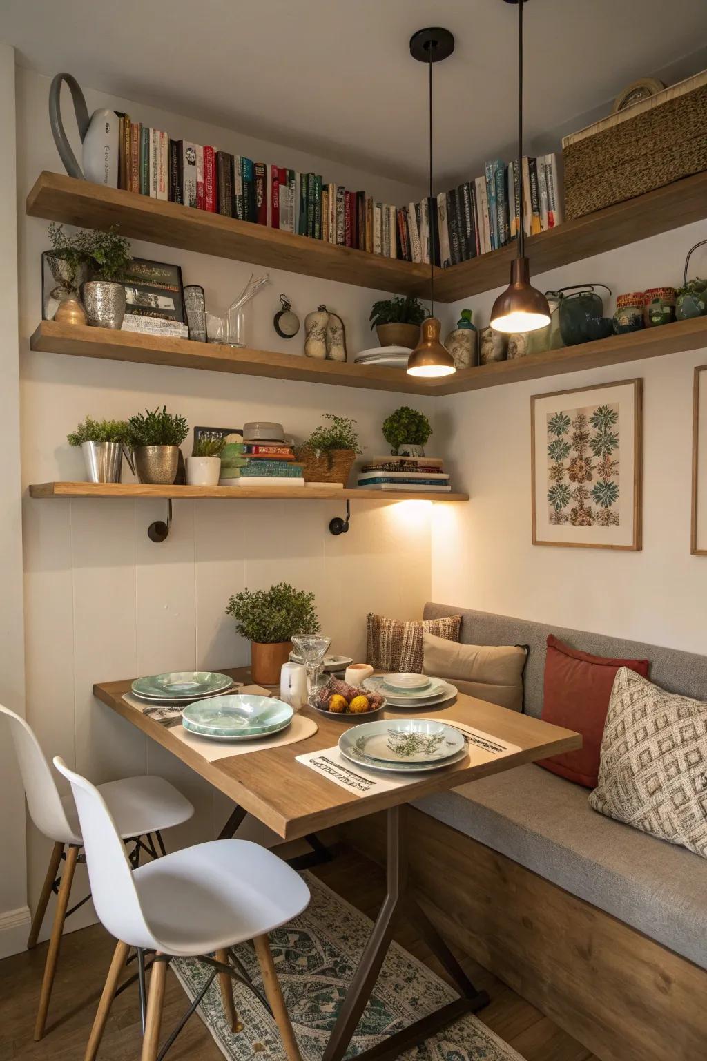 Using vertical space adds both charm and function.