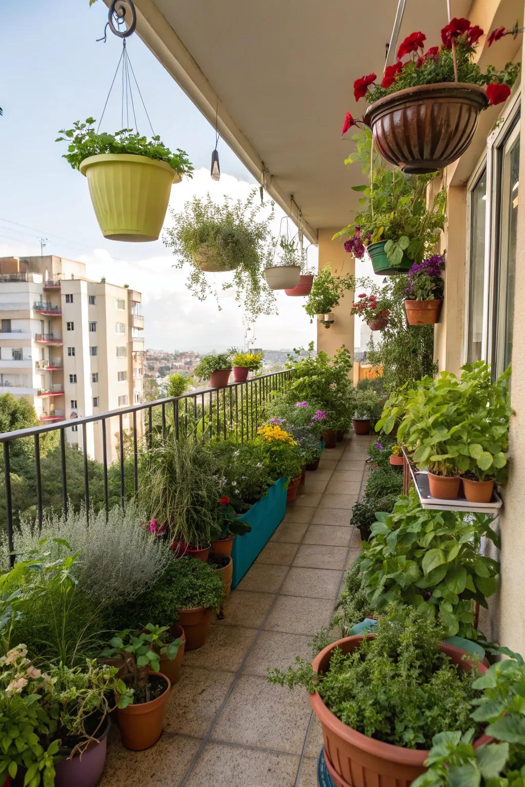 Potted plants give your patio a fresh, natural feel.