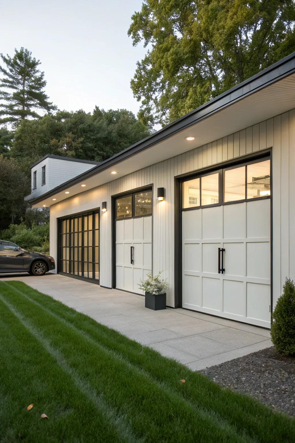 A garage door that adds style and personality to the home.