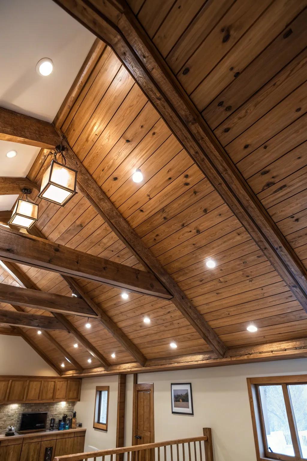 Amplify your attic's charm through elegant ceiling lighting designs.