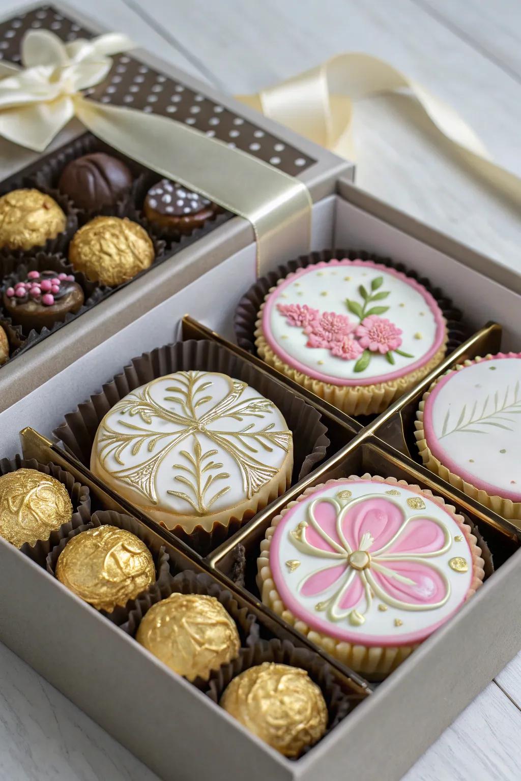 Delicious treats such as personalized cookies are ideal as nice sweet treats for baby showers.