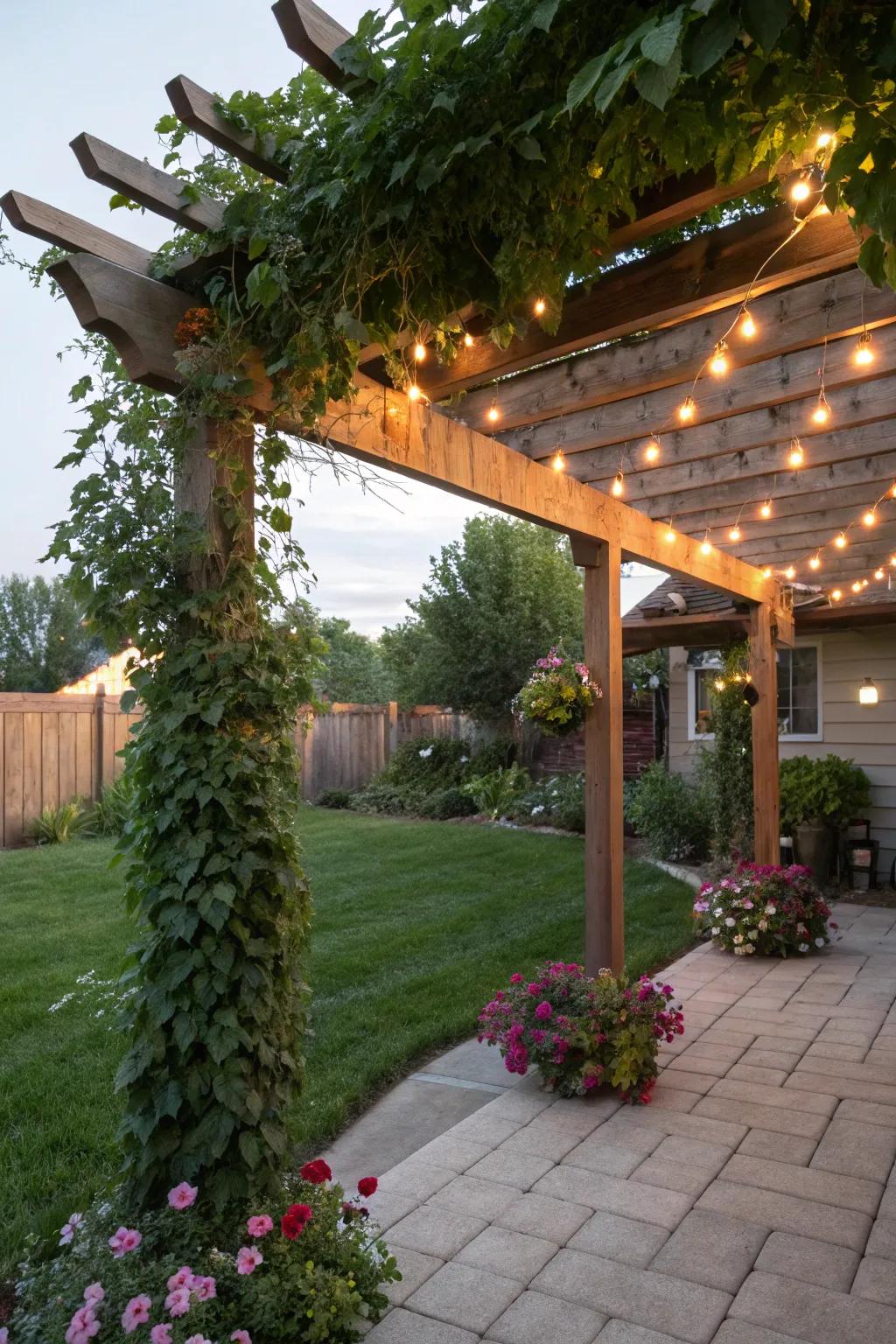 Design a captivating sanctuary with a pergola awning.