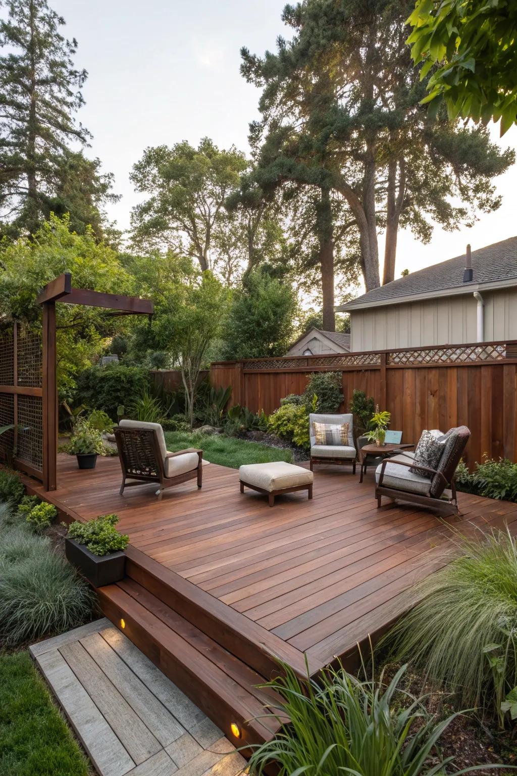 Wood decking brings warmth and elegance to your outdoor space.