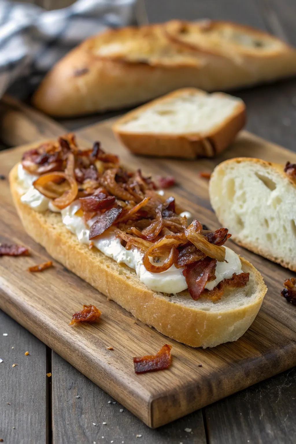 Alsatian Flatbread French Loaf: a savory delight inspired by classic Alsatian tastes.