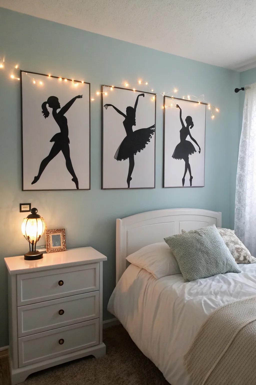 Ballet dancer decoration infuses refinement and motivation into the atmosphere.