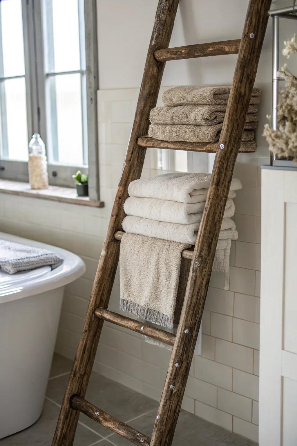 Step-Ladder-inspired hangers integrate country-style allure with contemporary practicality.