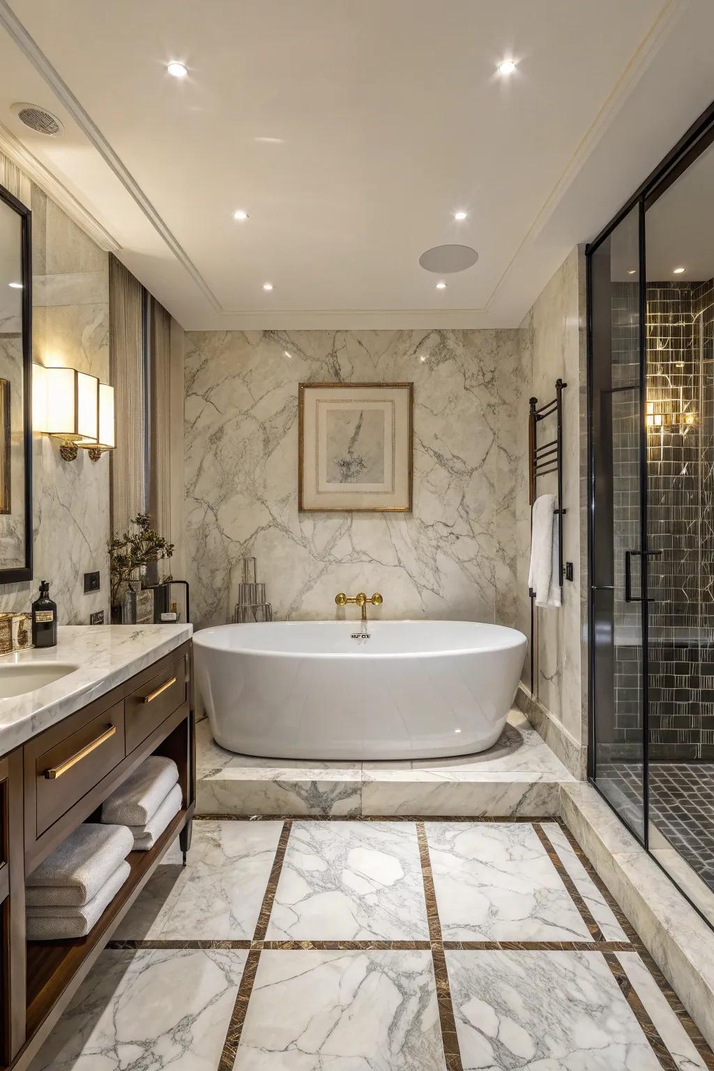 Marble and premium tiles have the power to turn your bathroom into a lavish escape.