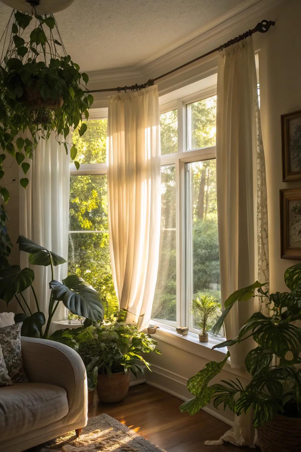 Permit sunlight to brighten your area by using minimal window dressings.