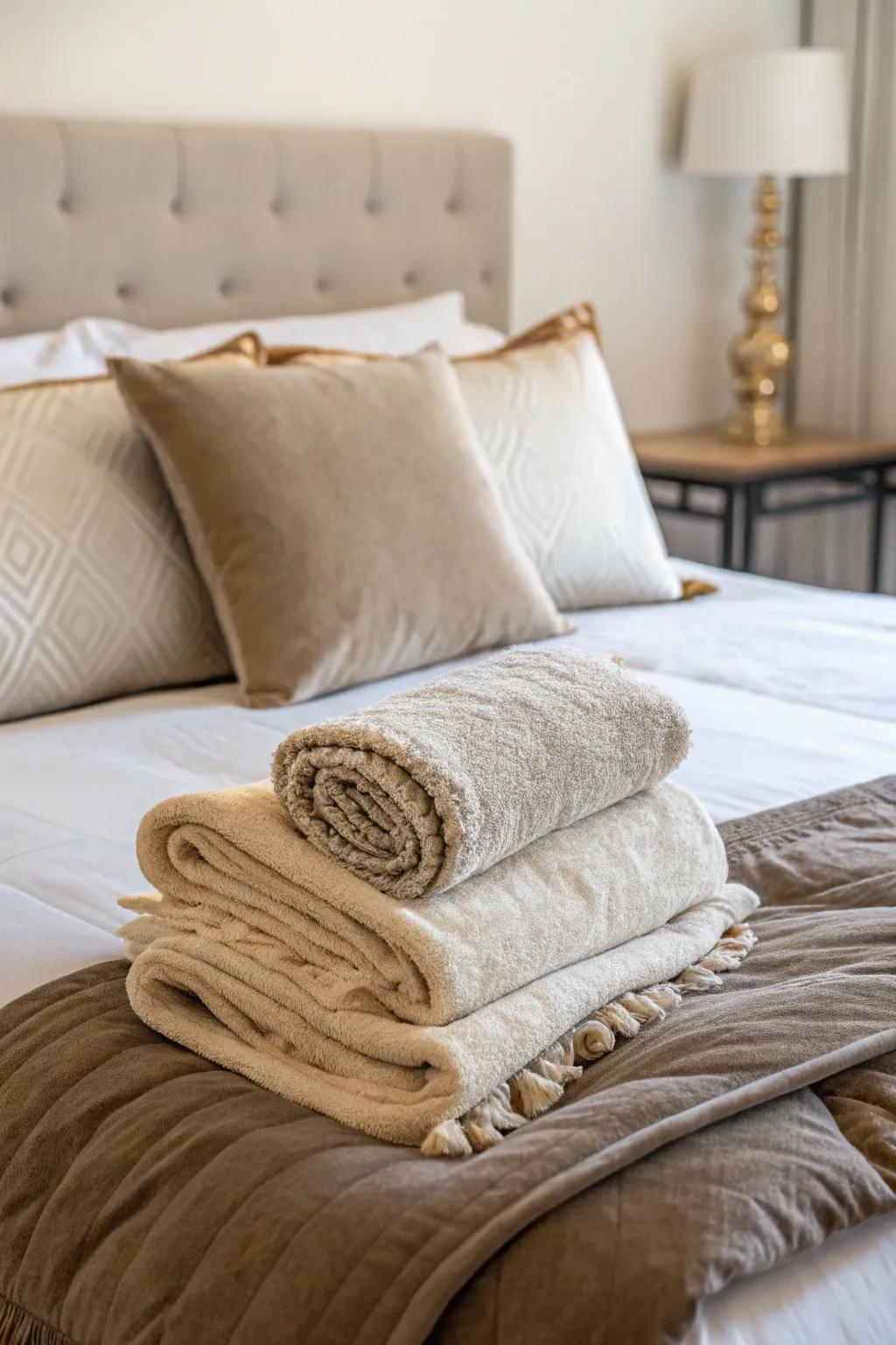 Lavish textures encourage you to relax.