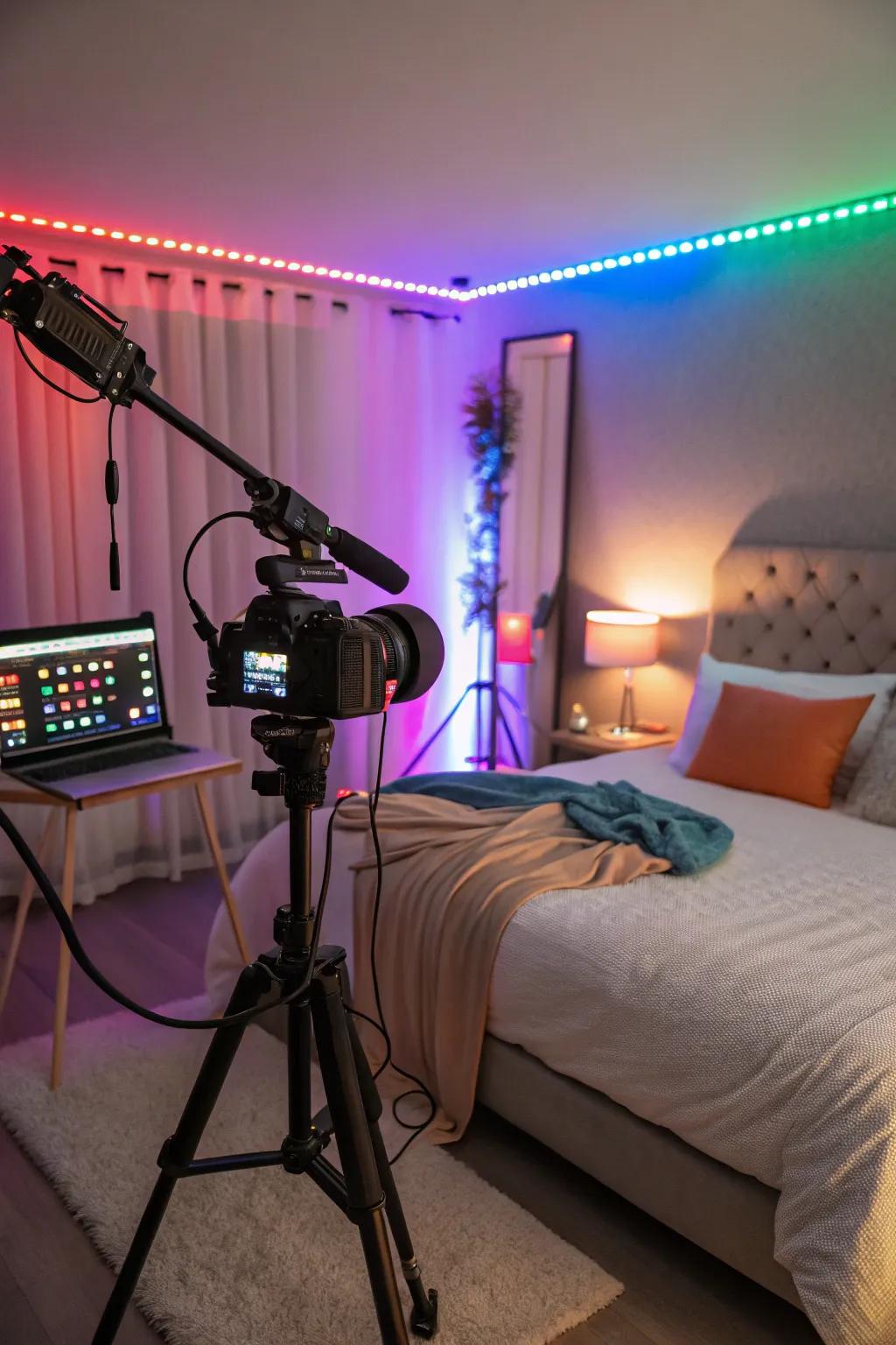 Create the perfect atmosphere for your streams with colorful, adjustable lighting.
